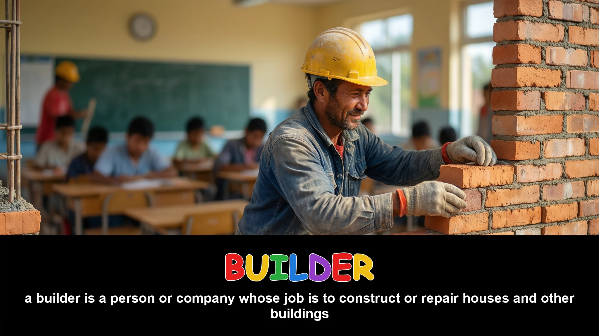 English Illustration for builder